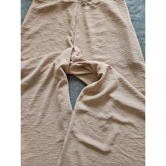 Gomorn Pants Womens L US 8/10 Beige Neutral Zip Pockets Wide Leg Dress Stretch - Picture 11 of 14
